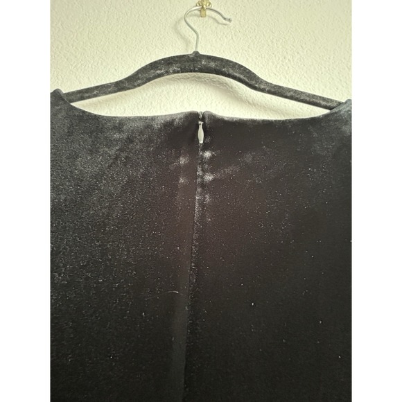 Elegant Black Velvet Dress Long with Cowl Neckline – Connected Petite, Size 14P - Picture 6 of 12